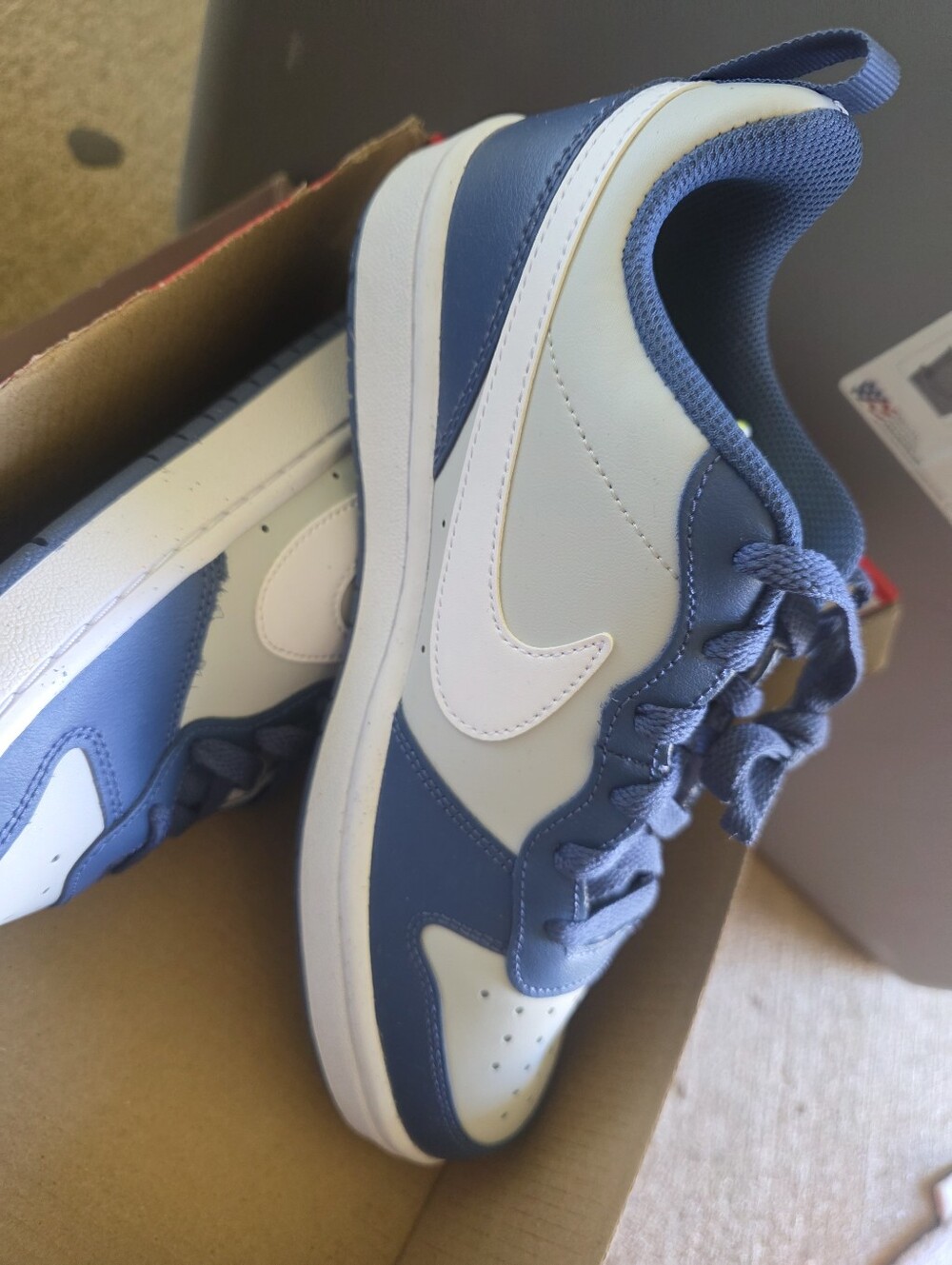 Nike Low-Top Sneakers in White and Navy Blue